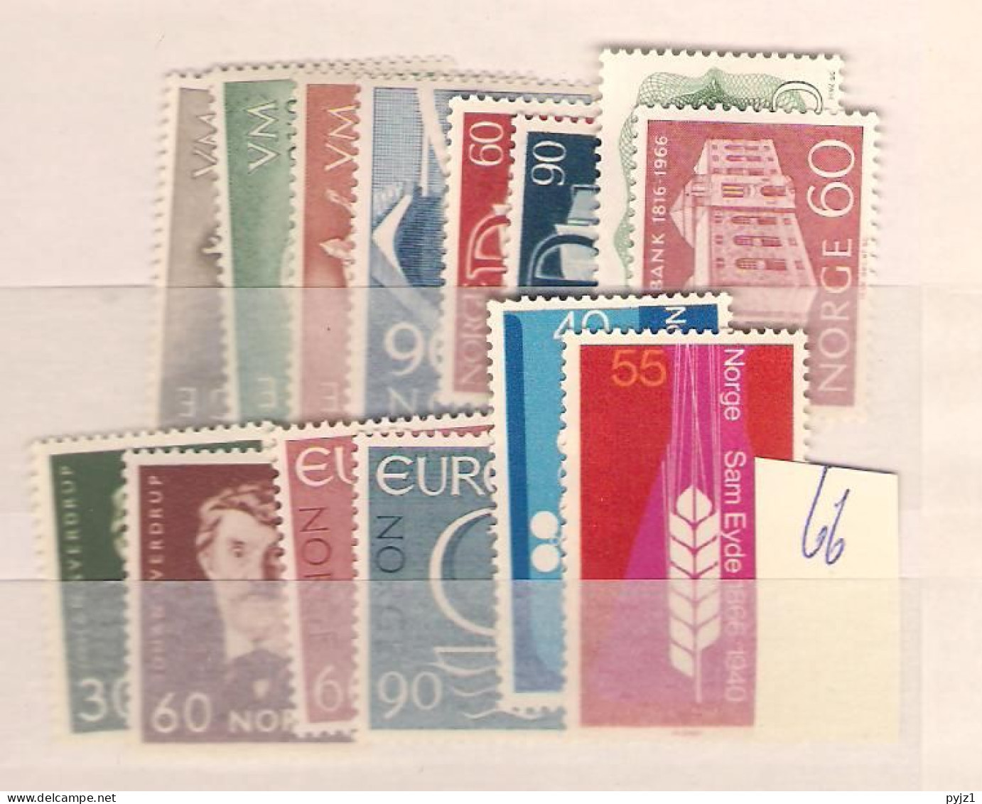 1966 MNH Norwegen, Year Complete According To Michel  Postfris** - Años Completos