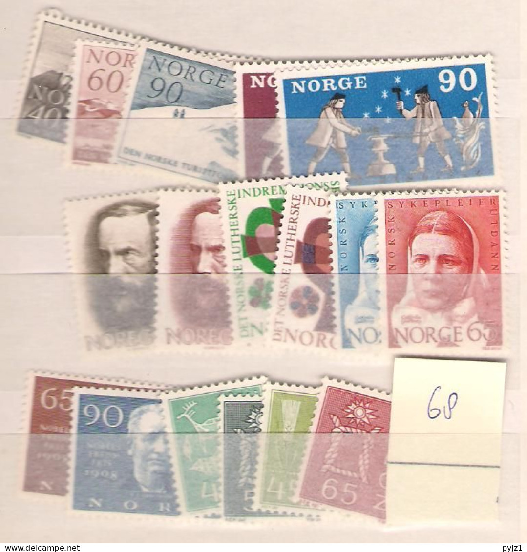 1968 MNH Norwegen, Year Complete According To Michel  Postfris** - Full Years