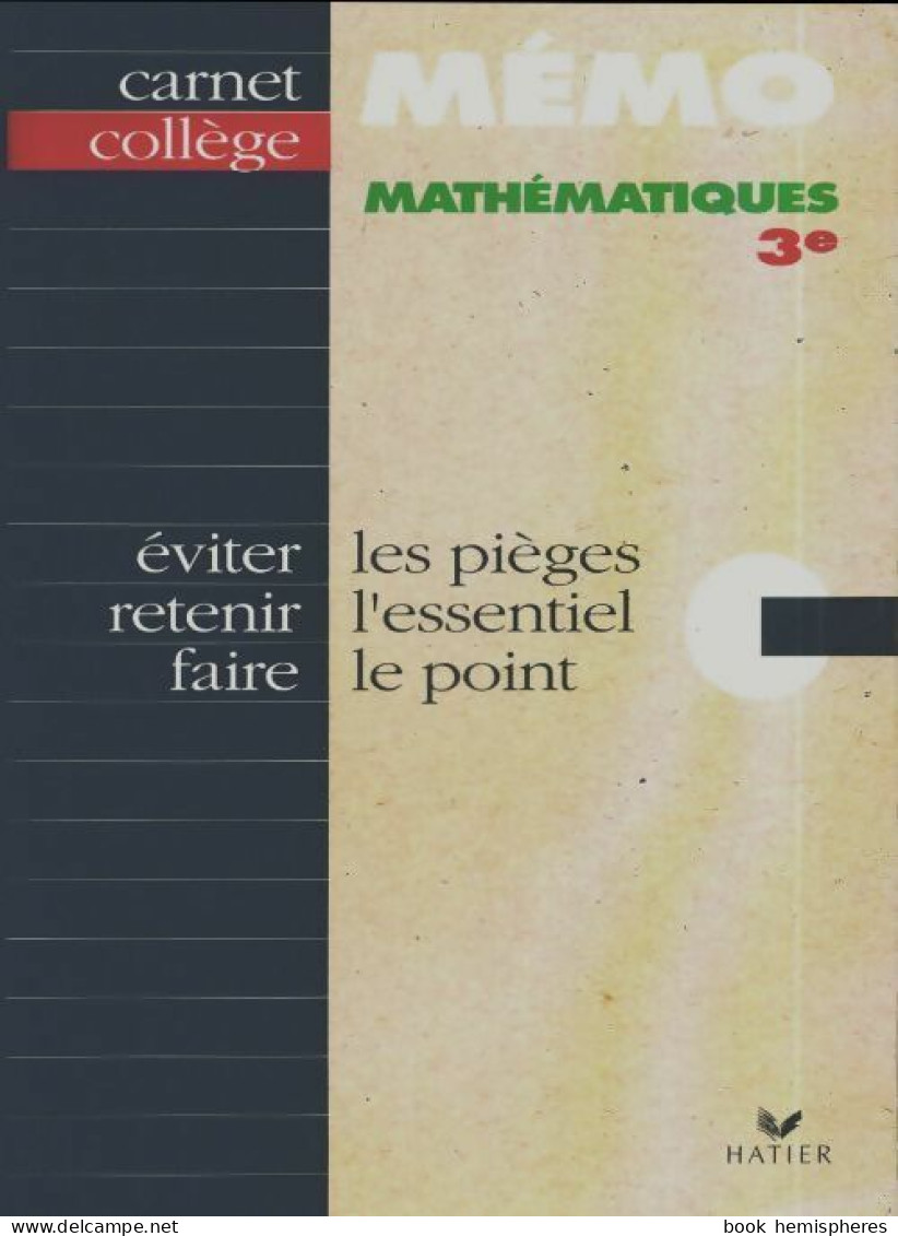Mathématiques 3e (1995) De Josep Cesaro - 12-18 Years Old