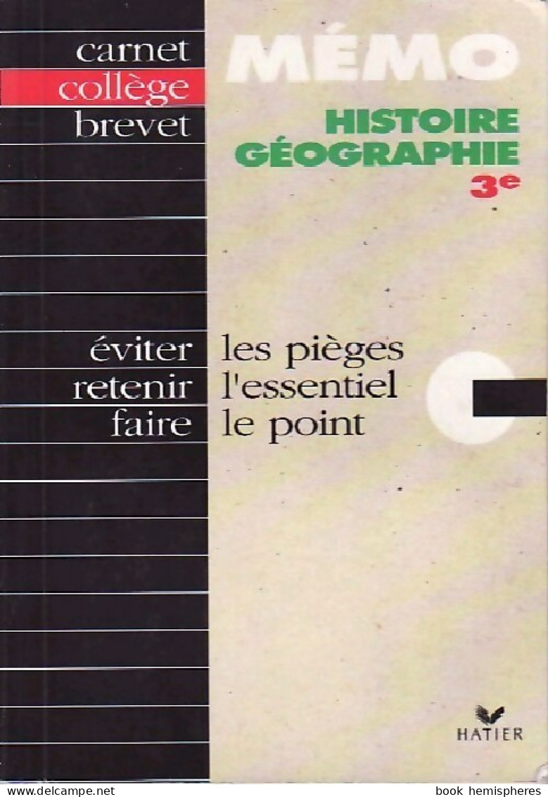 Histoire Géographie 3ème (1995) De Jean Aoustin - 12-18 Años