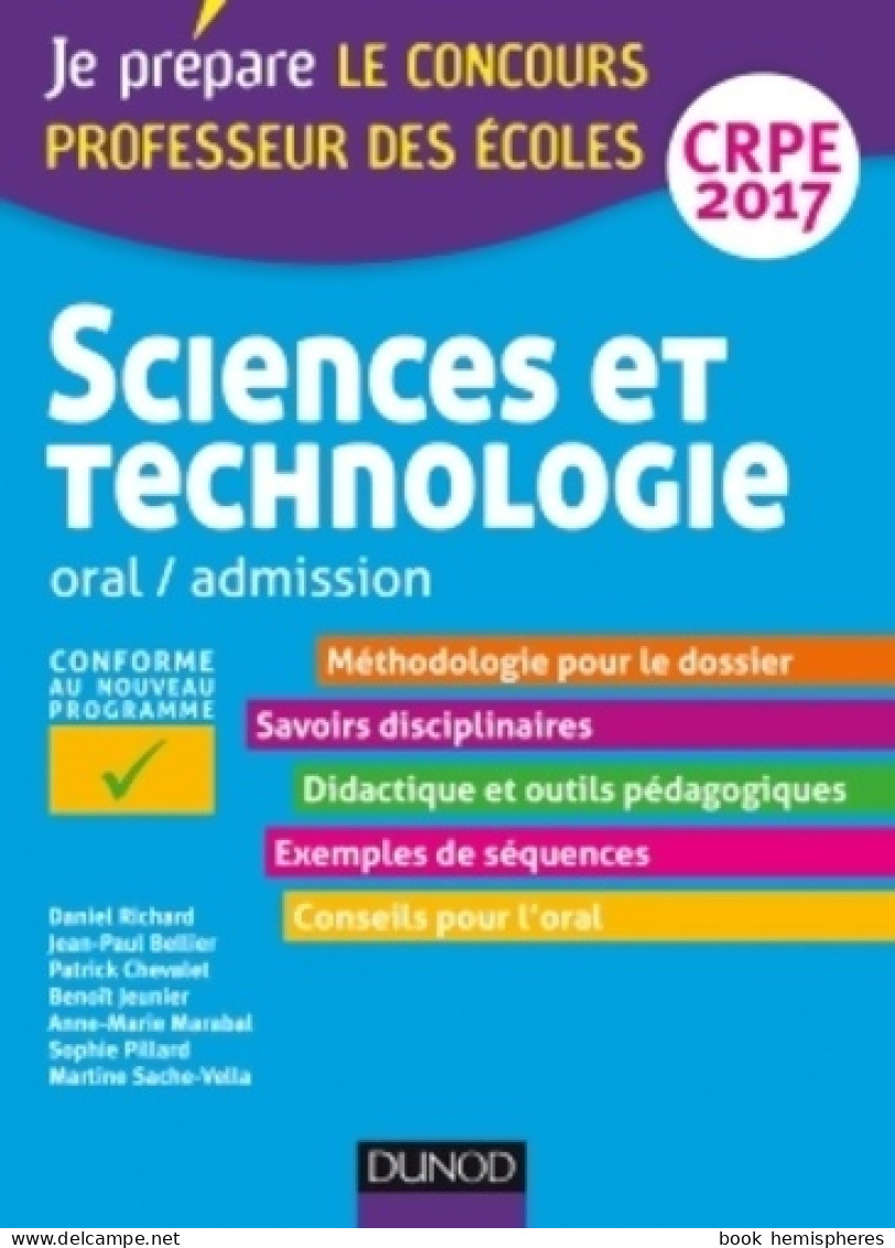 Sciences Et Technologie - Professeur Des écoles - Oral Admission - CRPE 2017 (2016) De Daniel Richard - 18 Anni E Più