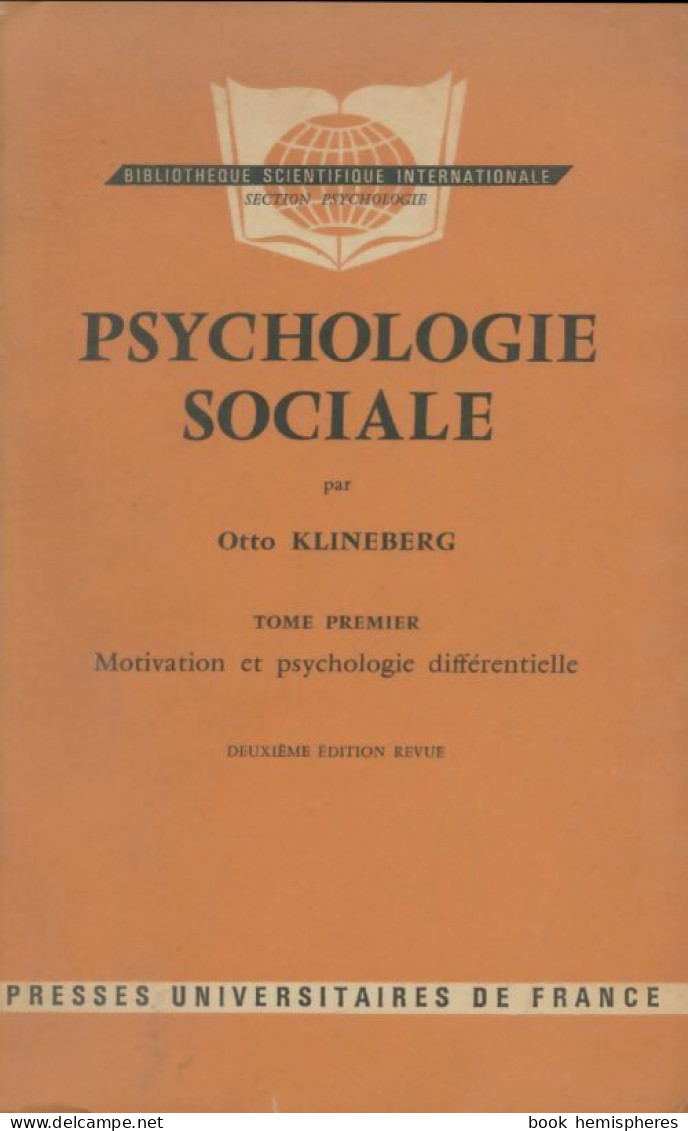 Psychologie Sociale Tome I (1963) De Otto Klineberg - Psicología/Filosofía