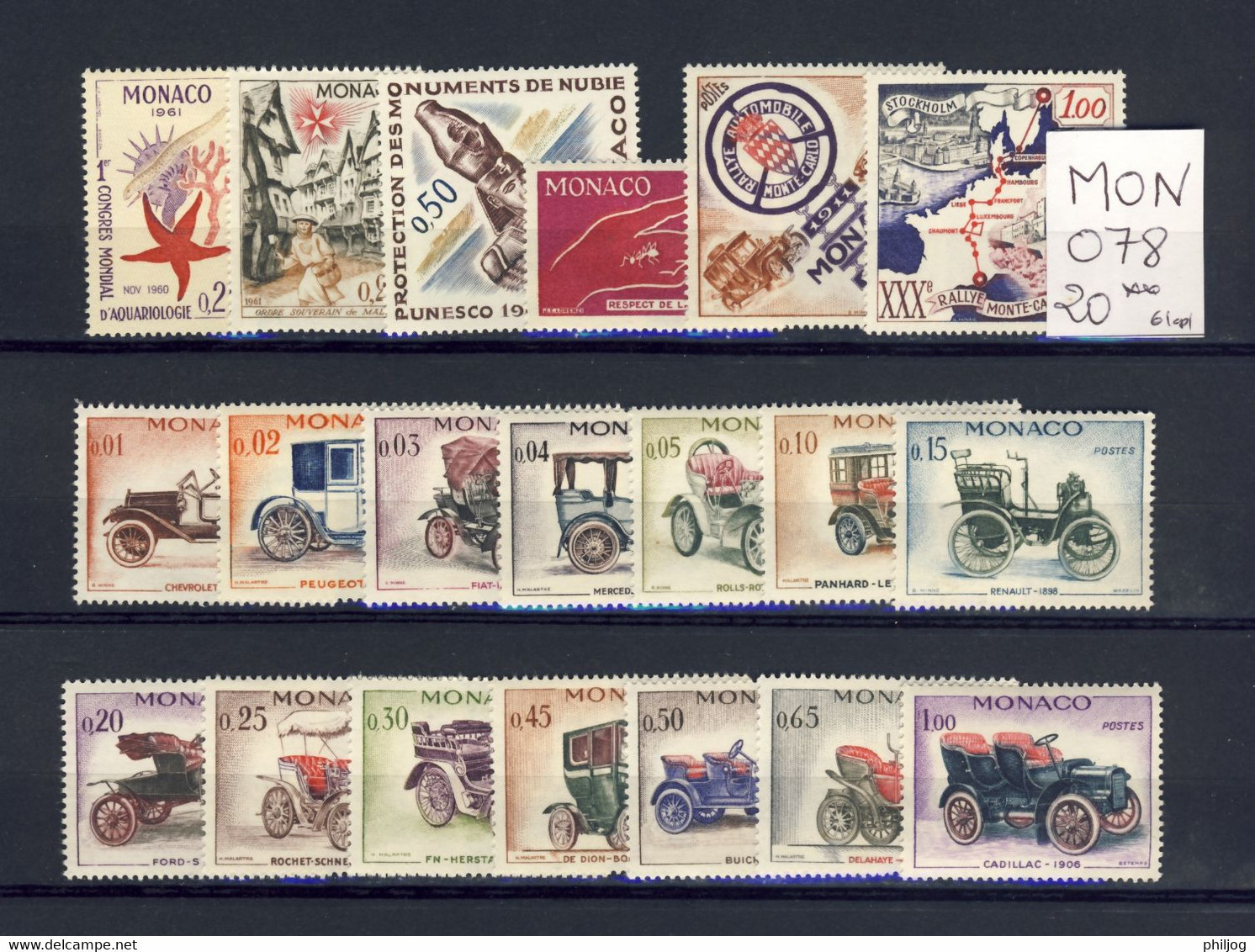 Monaco - Année 1961 Complète - Neuve SANS Charnière - 20 Timbres Du 551 à 570 - Complete MNH Year 1961 - Volledige Jaargang