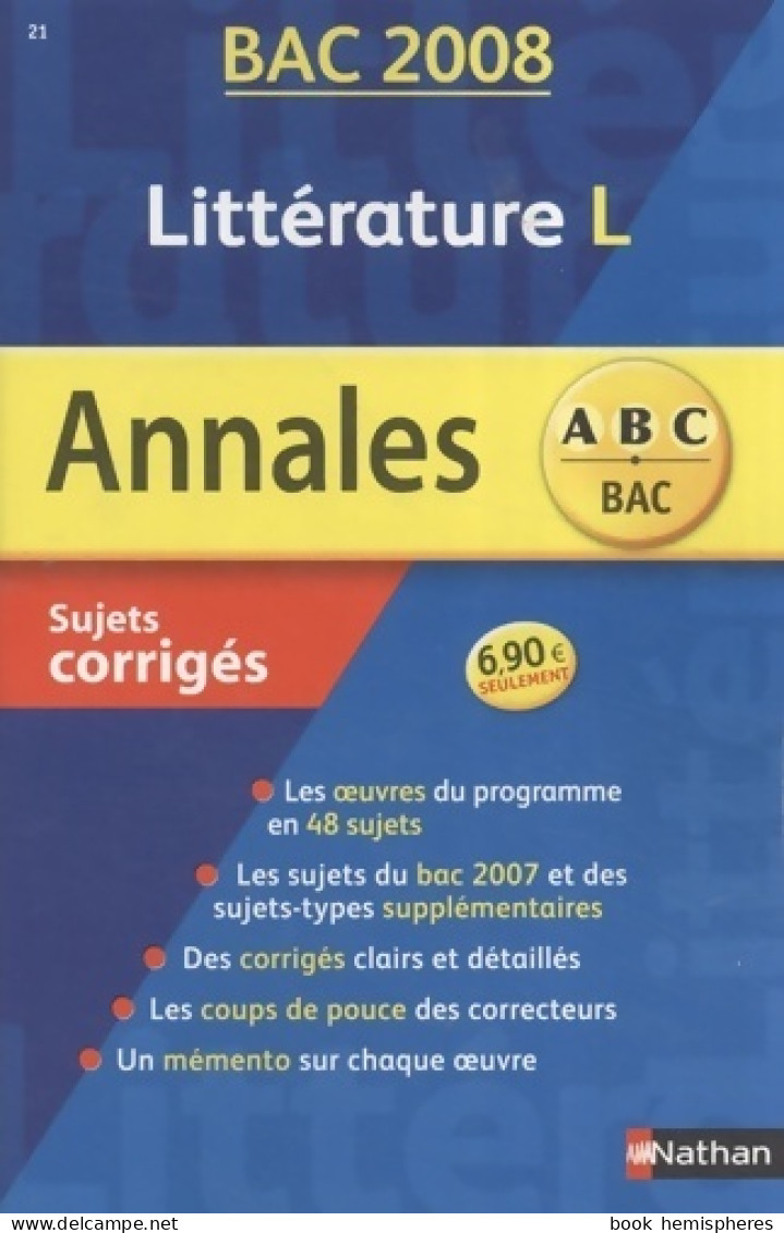 Littérature L : Sujets Corrigés (2007) De Philippe Douet - Zonder Classificatie