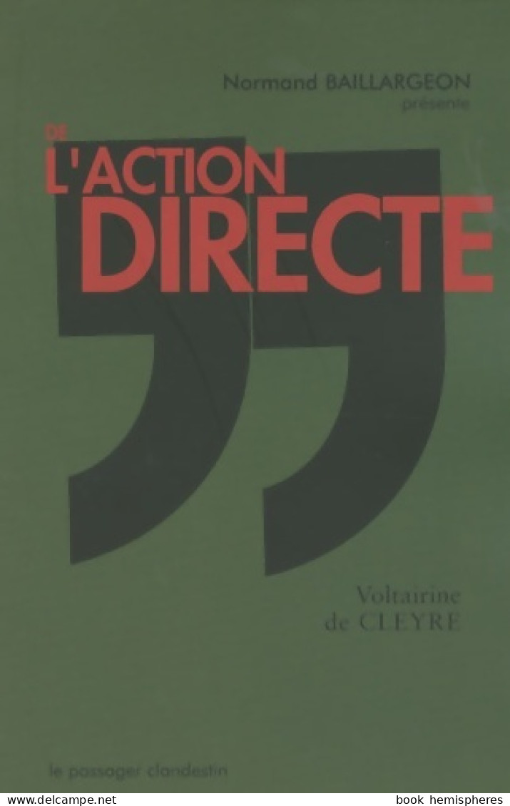 De L'action Directe (2009) De Voltairine De Cleyre - Politique