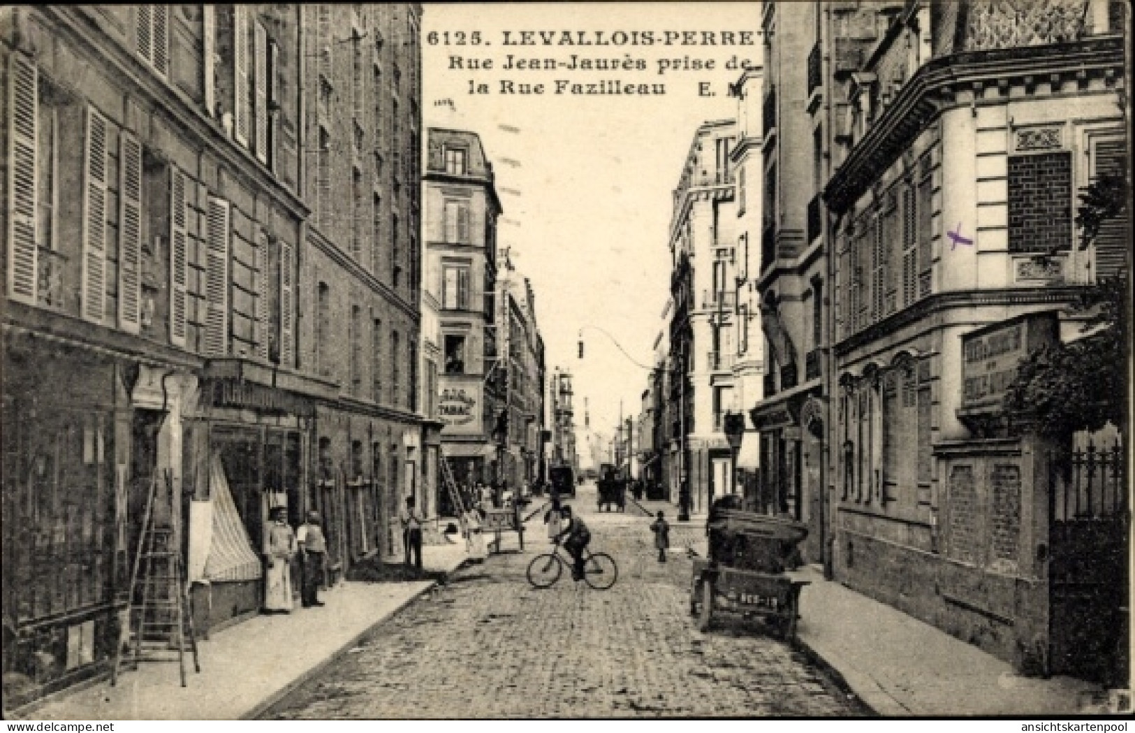 CPA Levallois Perret Hauts De Seine, La Rue Du Bois In Der Nähe Der Rue Fazilleau - Autres & Non Classés