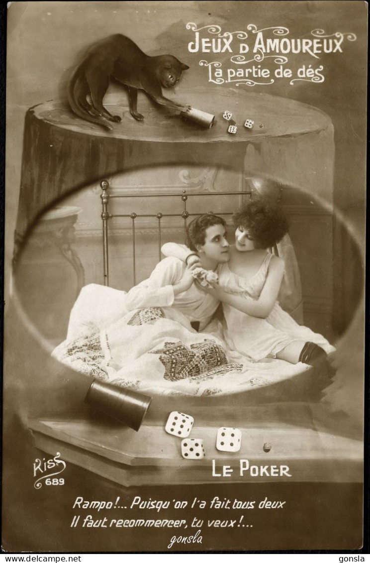 JEUX D’AMOUREUX 1918 "La Partie De Dés" Lot De 3 Cartes Postales De Collection - Paare