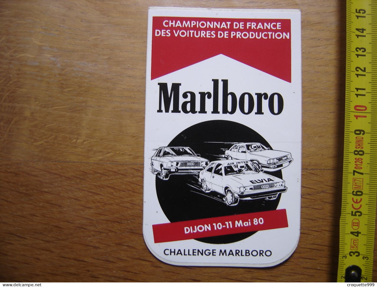 Autocollant Sticker AUTOMOBILE Marlboro 1980 Dijon Voitures De Production - Stickers