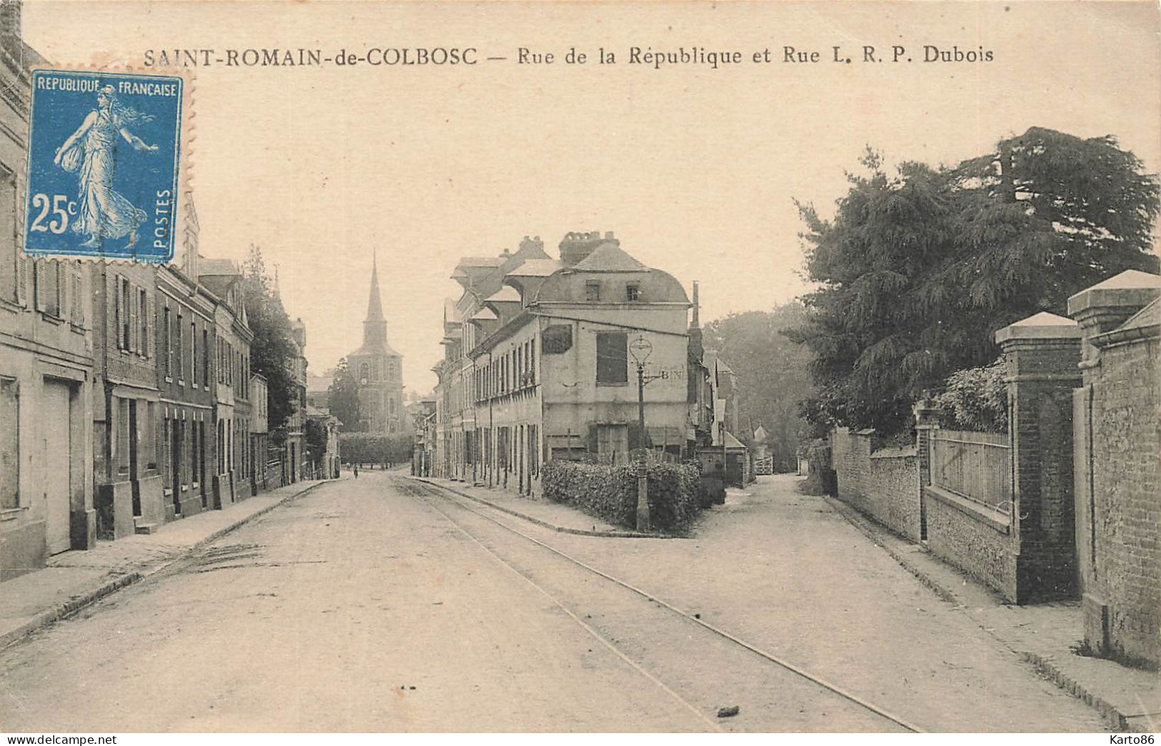 St Romain De Colbosc * Rue De La République Et Rue L. R. P. Dubois * Rails Ligne Chemin De Fer - Saint Romain De Colbosc