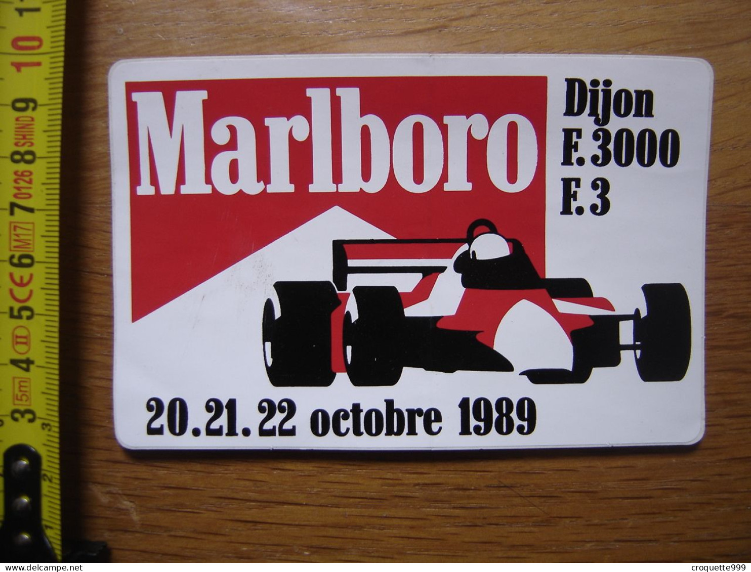 Autocollant Sticker AUTOMOBILE Marlboro 1989 Dijon F3 F 3000 - Stickers