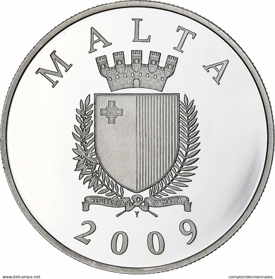 Malte, 10 Euro, La Castellania, BE, 2009, Utrecht, Argent, SPL, KM:133 - Malte