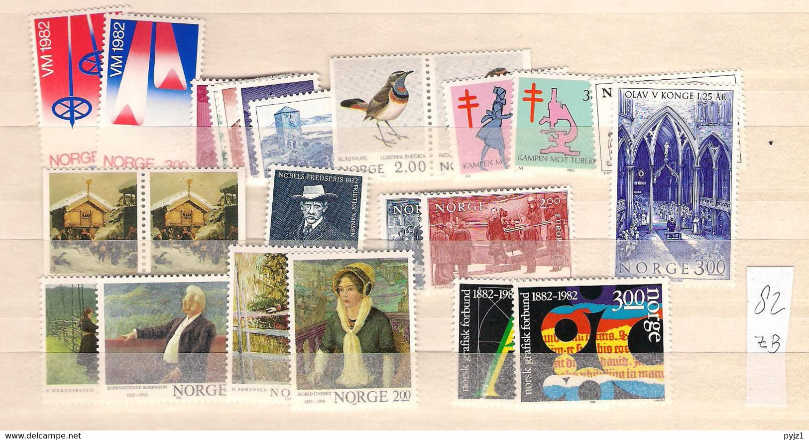 1982 MNH Norway Year Collection According To Michel System, Except The Minisheet - Années Complètes