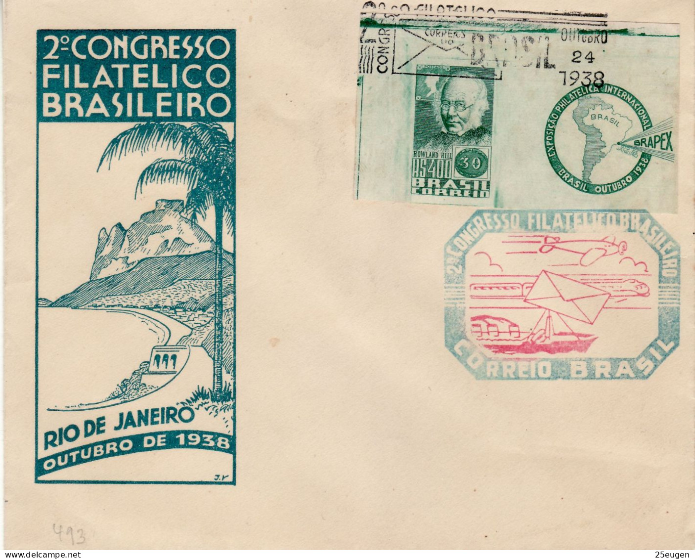BRAZIL 1938  BRAPEX COMMEMORATIVE COVER - Lettres & Documents