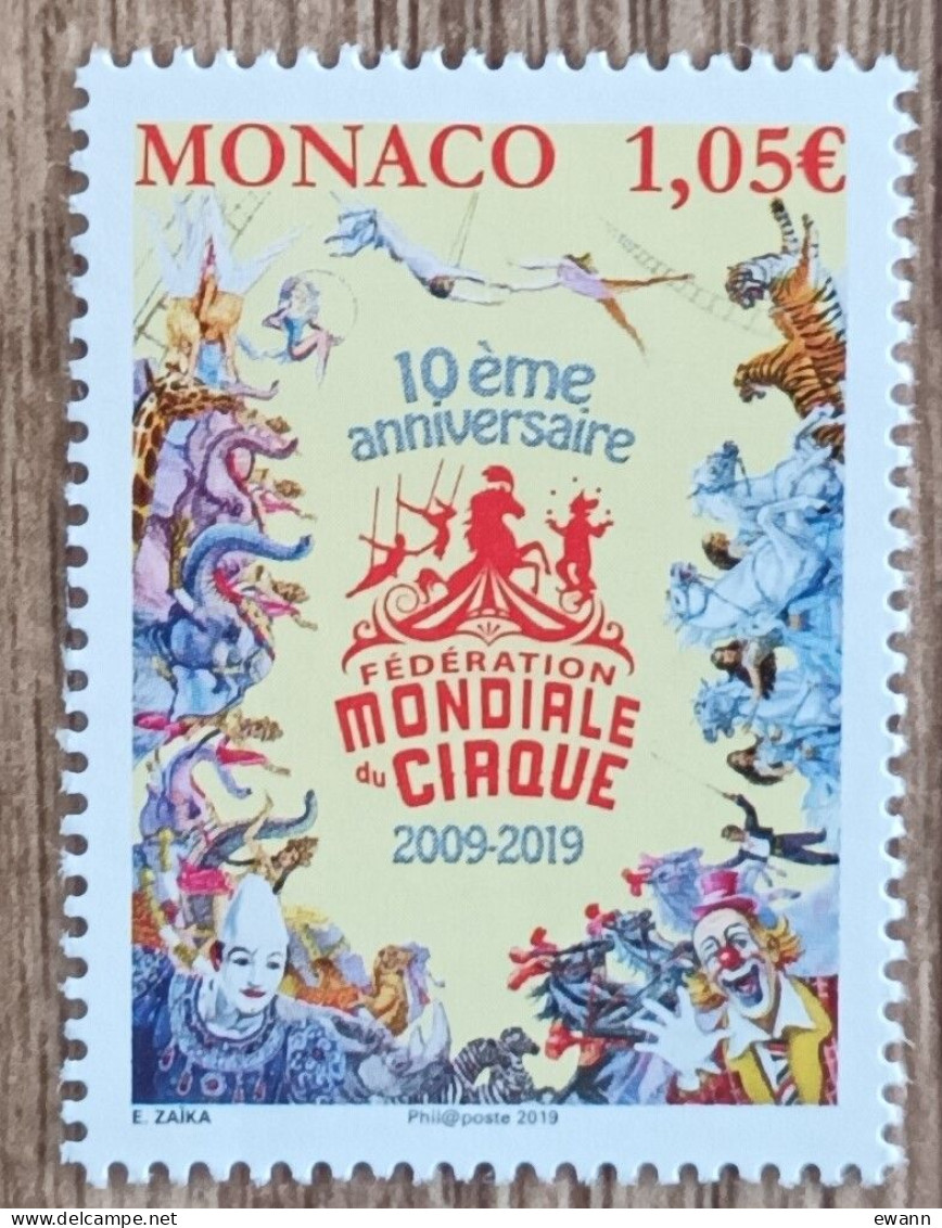 Monaco - YT N°3165 - 10e Anniversaire De La Fédération Mondiale Du Cirque - 2019 - Neuf - Neufs