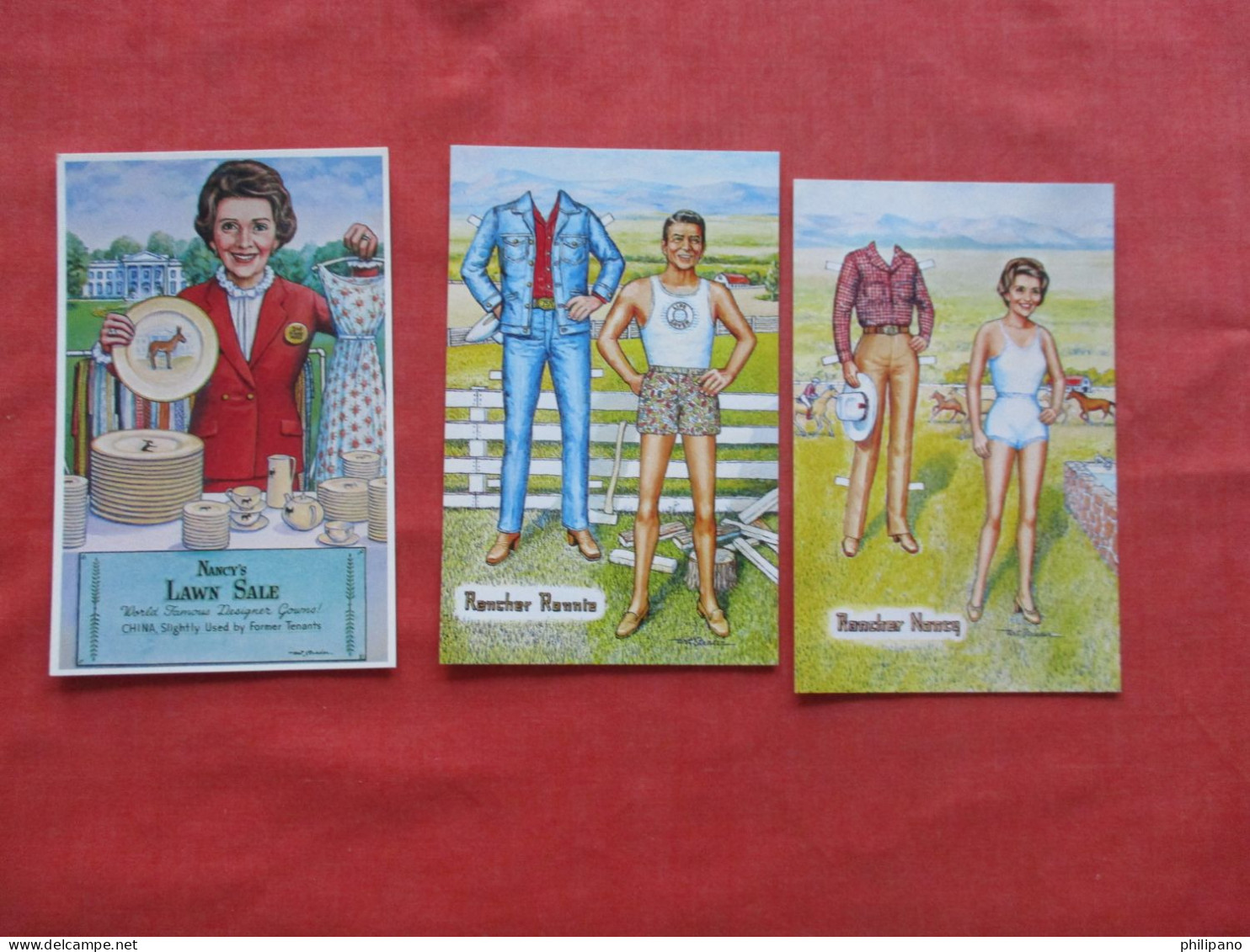 Lot Of 3 Cards.  Nancy Reagan With Husband   Ref 6384 - Historische Figuren