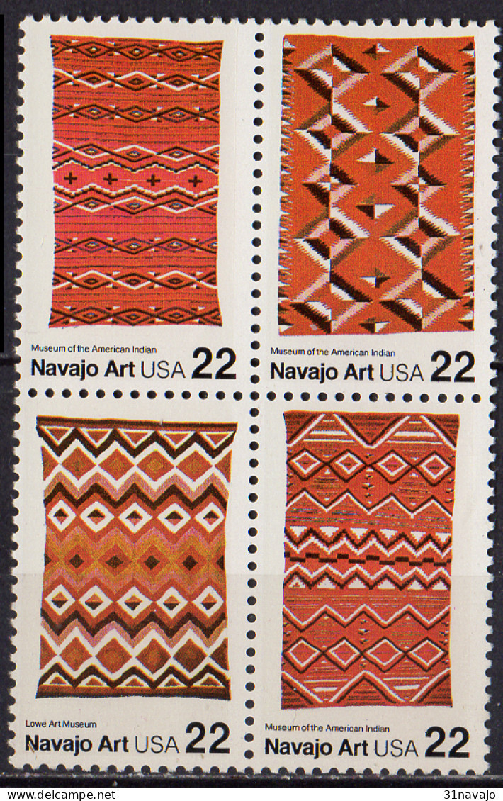 ETATS UNIS D'AMERIQUE - Artisanat Navajo Bloc - Unused Stamps