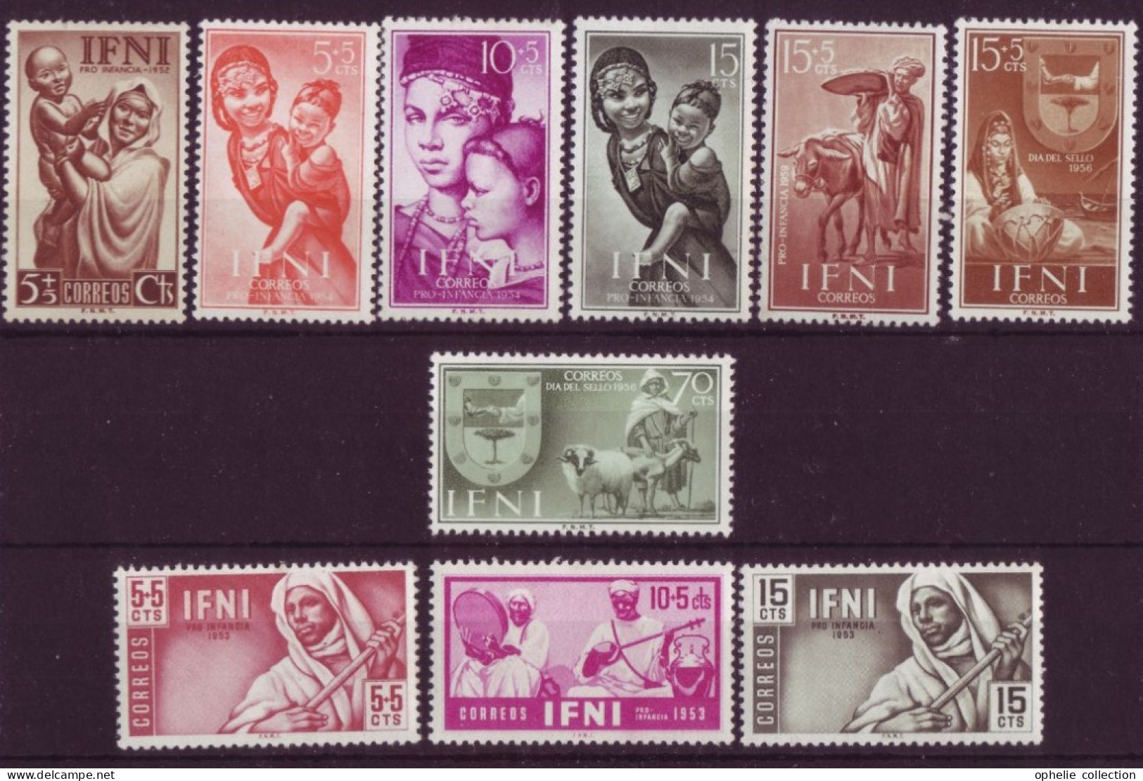 Espagne - Ifni - Indigènes - 10 Timbres Différents - 7036 - Ifni