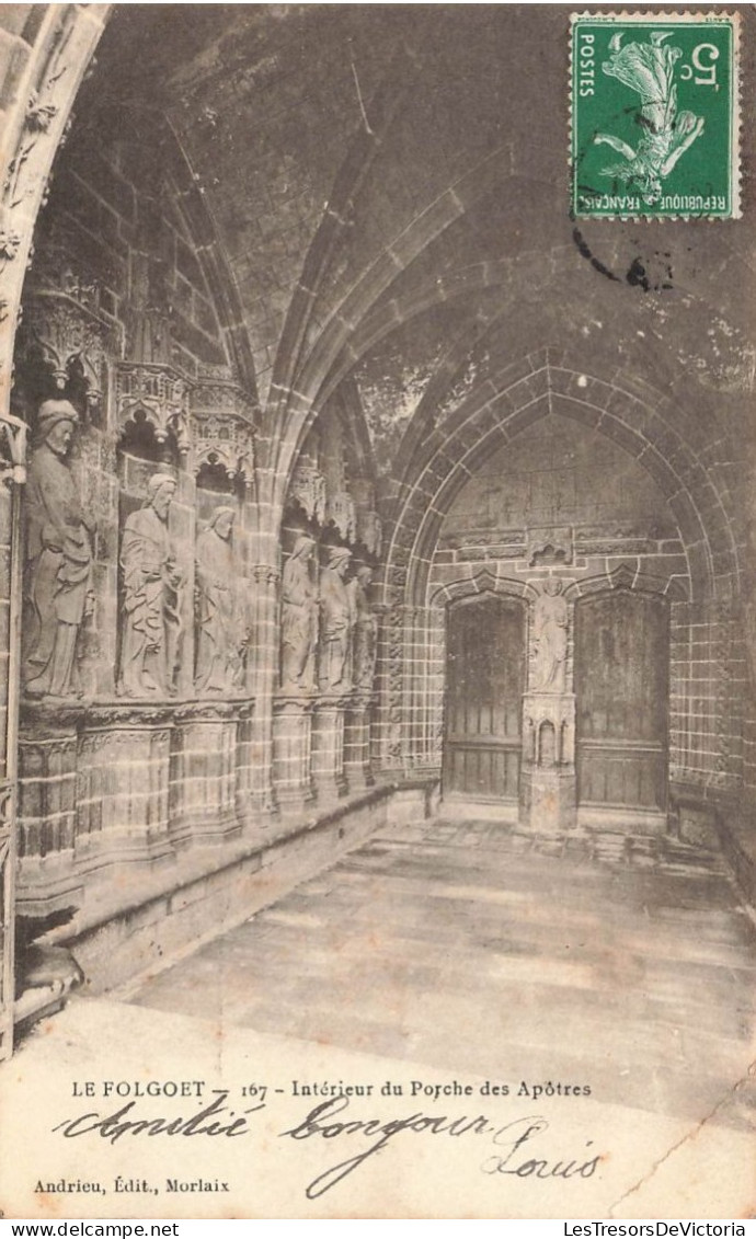 FRANCE - Le Folgoët - Vue Sur à L'intérieure Du Porche Des Apôtres - Statues - Vue Générale - Carte Postale Ancienne - Le Folgoët