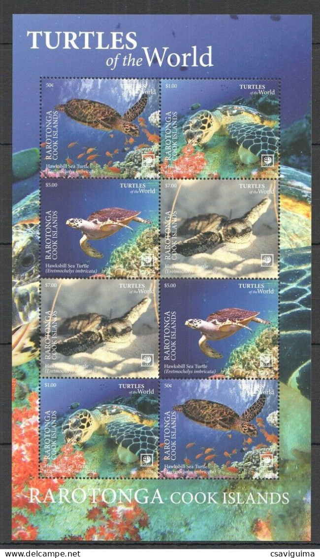 Rarotonga - 2020 - Turtles - Yv 87/80 - Turtles