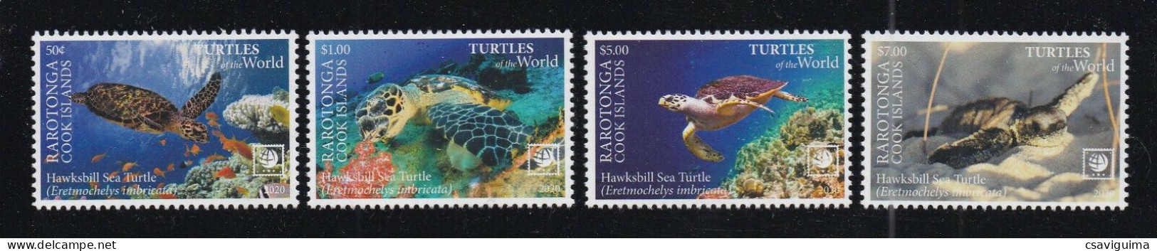Rarotonga - 2020 - Turtles - Yv 83/86 - Tortugas