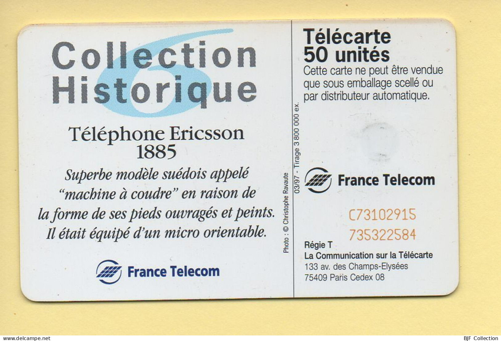 Télécarte 1997 : Téléphone Ericsson 1885 / 50 Unités (voir Puce Et Numéro Au Dos) - 1997