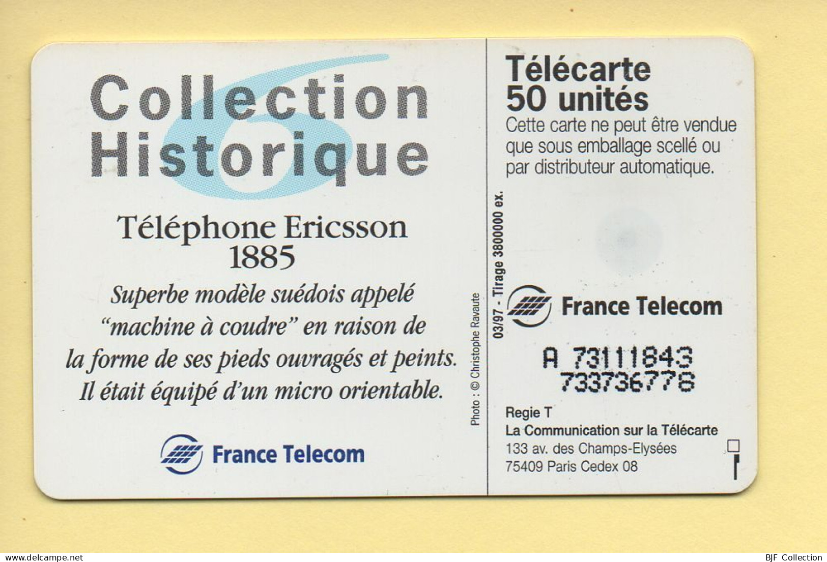 Télécarte 1997 : Téléphone Ericsson 1885 / 50 Unités (voir Puce Et Numéro Au Dos) - 1997