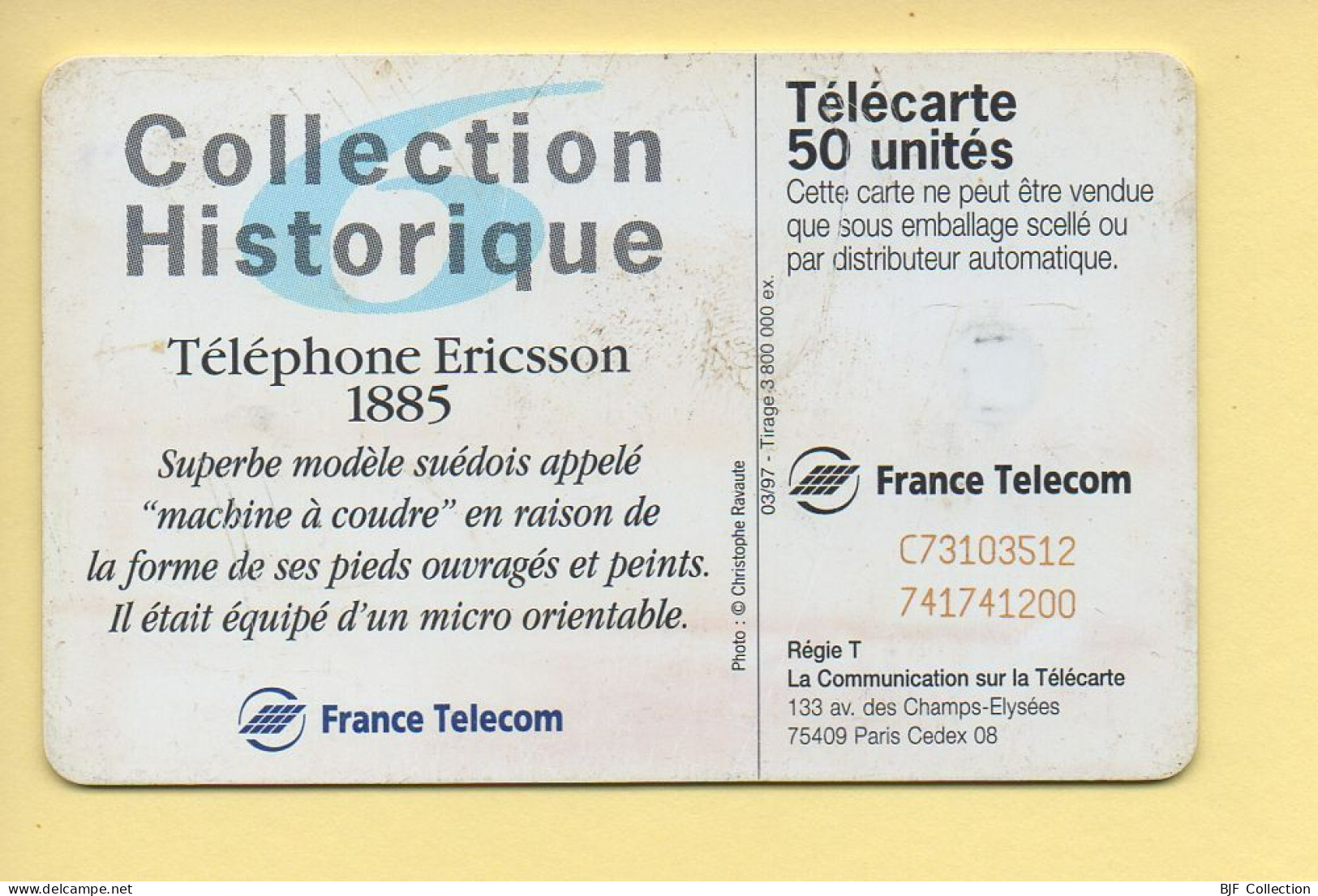 Télécarte 1997 : Téléphone Ericsson 1885 / 50 Unités (voir Puce Et Numéro Au Dos) - 1997