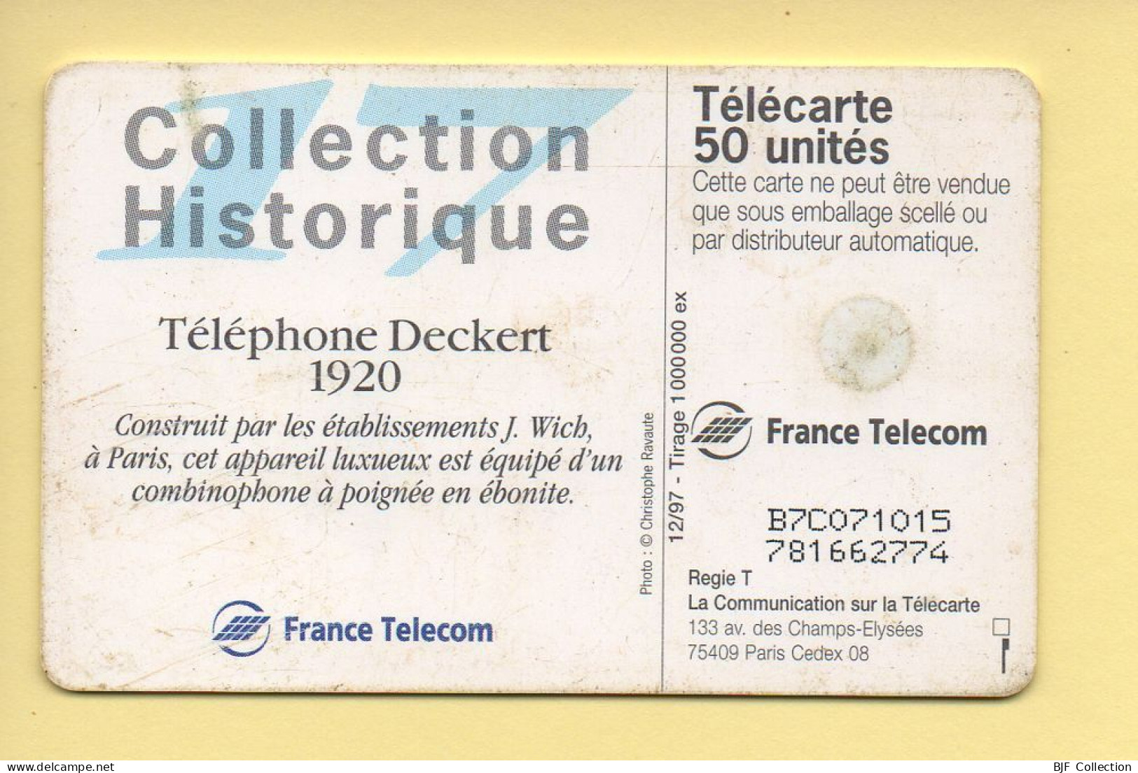Télécarte 1997 : Téléphone Deckert 1920 / 50 Unités (voir Puce Et Numéro Au Dos) - 1997