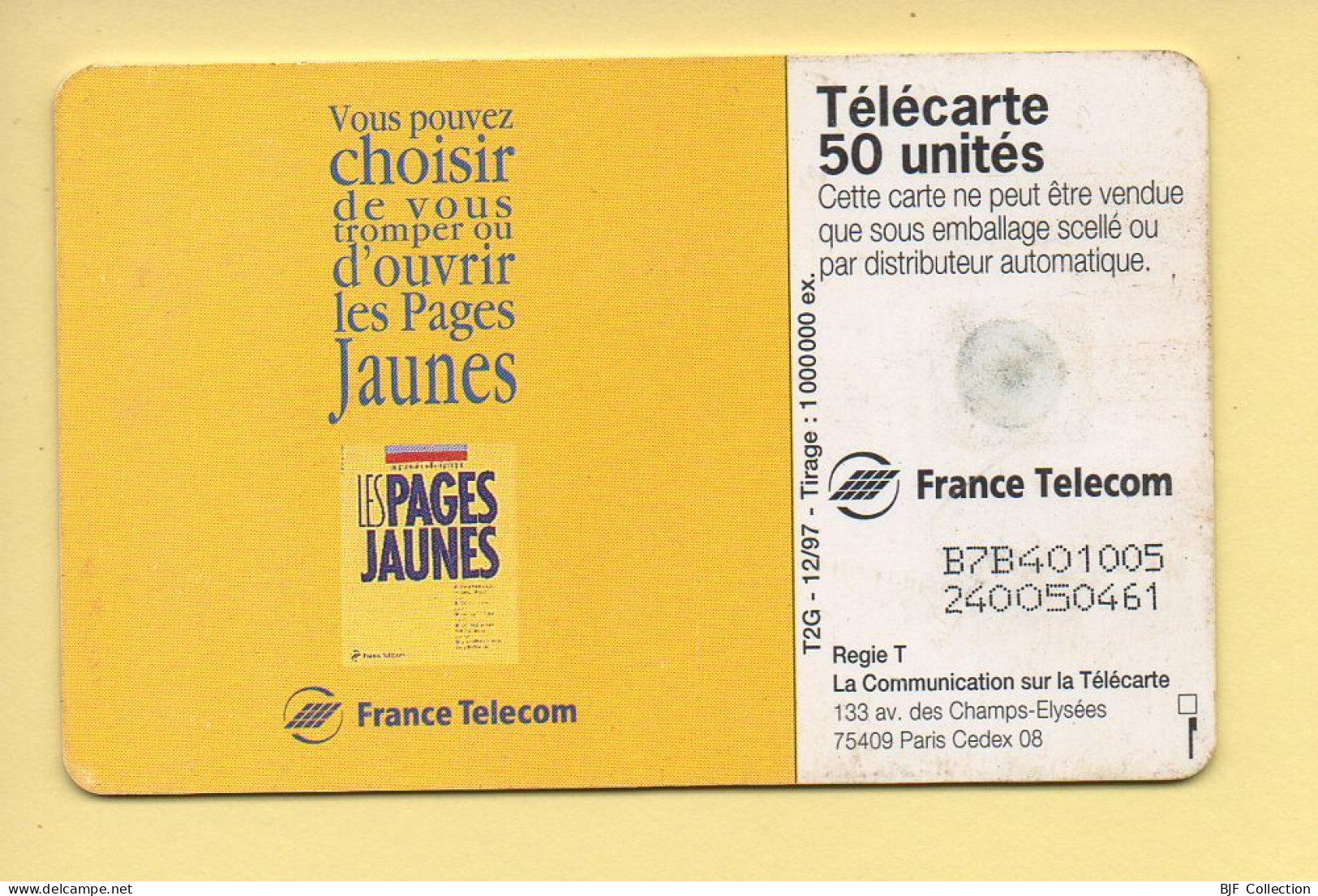 Télécarte 1997 : LES PAGES JAUNES / 50 Unités (voir Puce Et Numéro Au Dos) - 1997