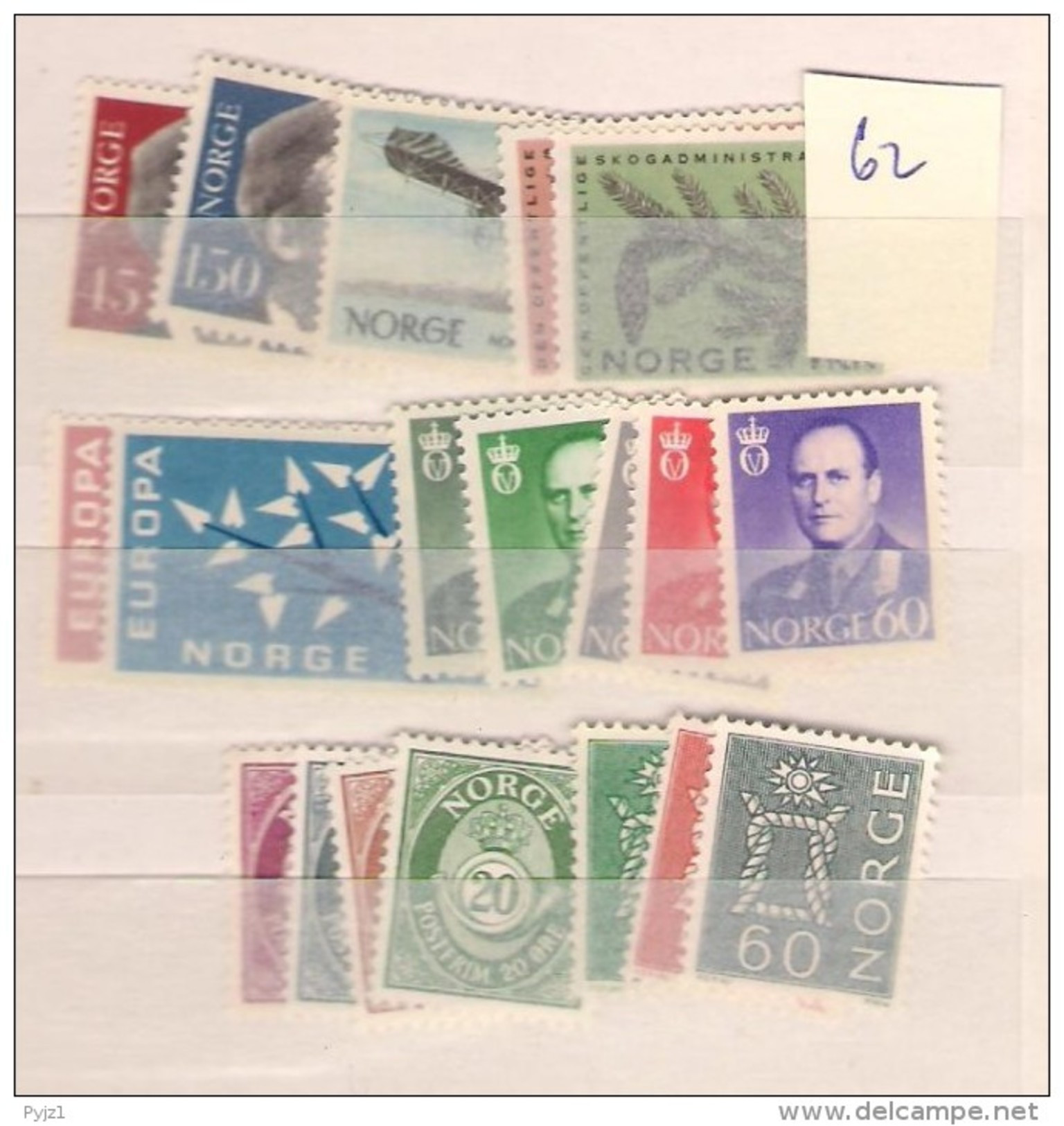 1962 MNH Norwegen, Year Complete According To Michel, Postfris - Full Years