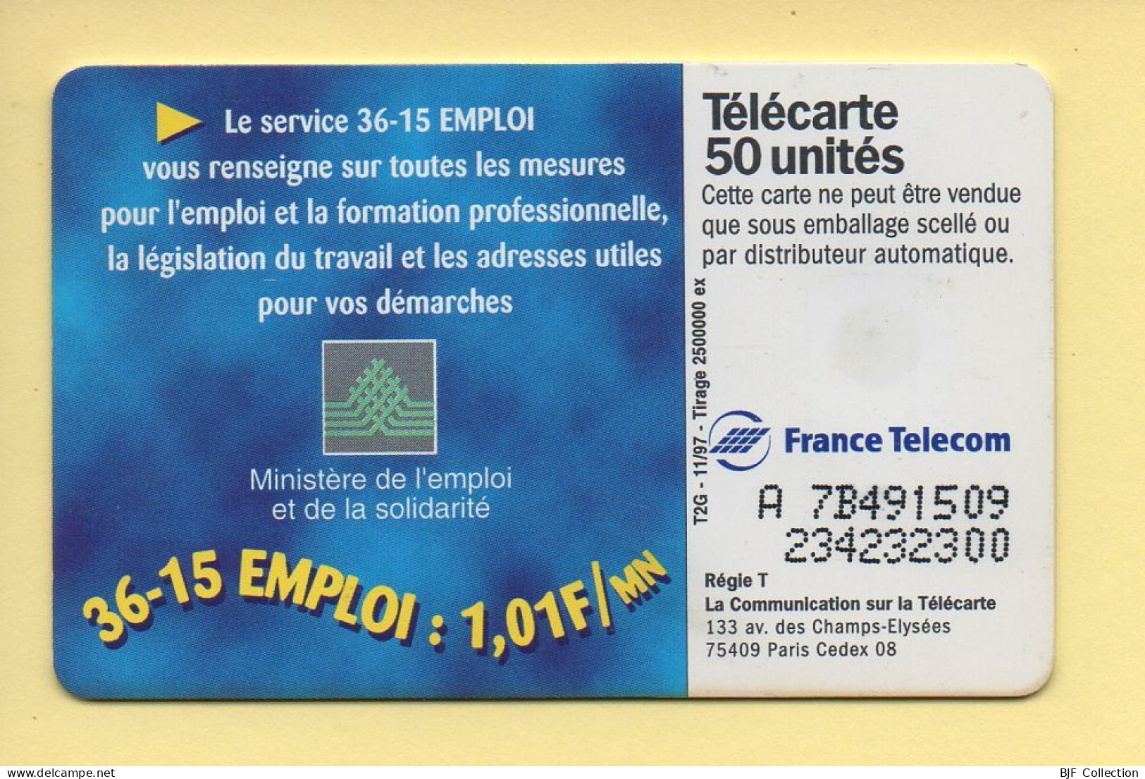 Télécarte 1997 : LE 36-15 EMPLOI / 50 Unités (voir Puce Et Numéro Au Dos) - 1997