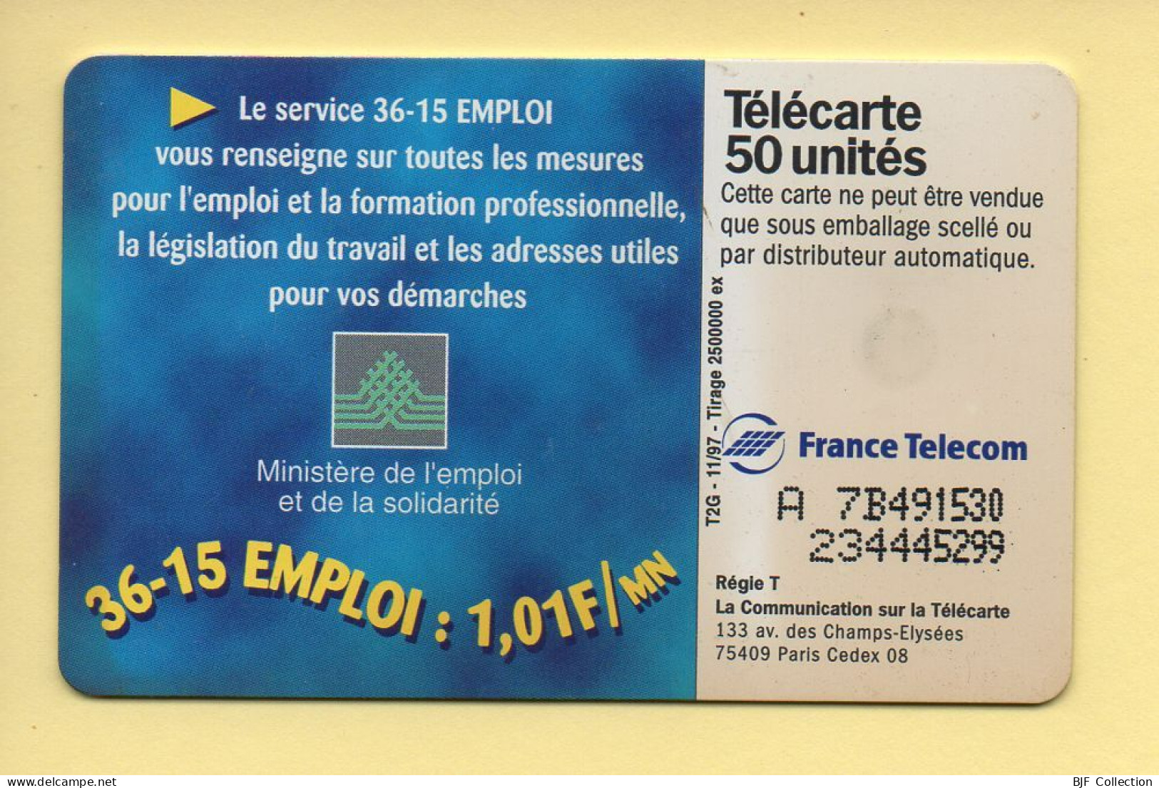 Télécarte 1997 : LE 36-15 EMPLOI / 50 Unités (voir Puce Et Numéro Au Dos) - 1997