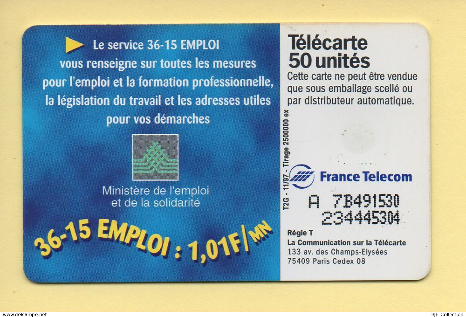 Télécarte 1997 : LE 36-15 EMPLOI / 50 Unités (voir Puce Et Numéro Au Dos) - 1997