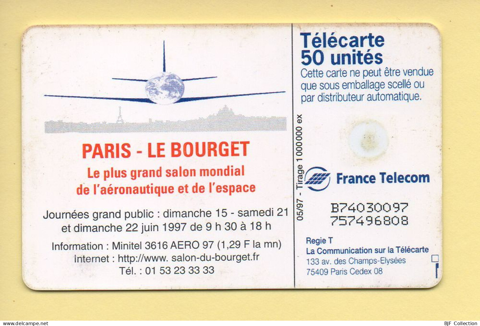 Télécarte 1997 : AERONAUTIQUE ESPACE – SALON DU BOURGET / 50 Unités (voir Puce Et Numéro Au Dos) - 1997