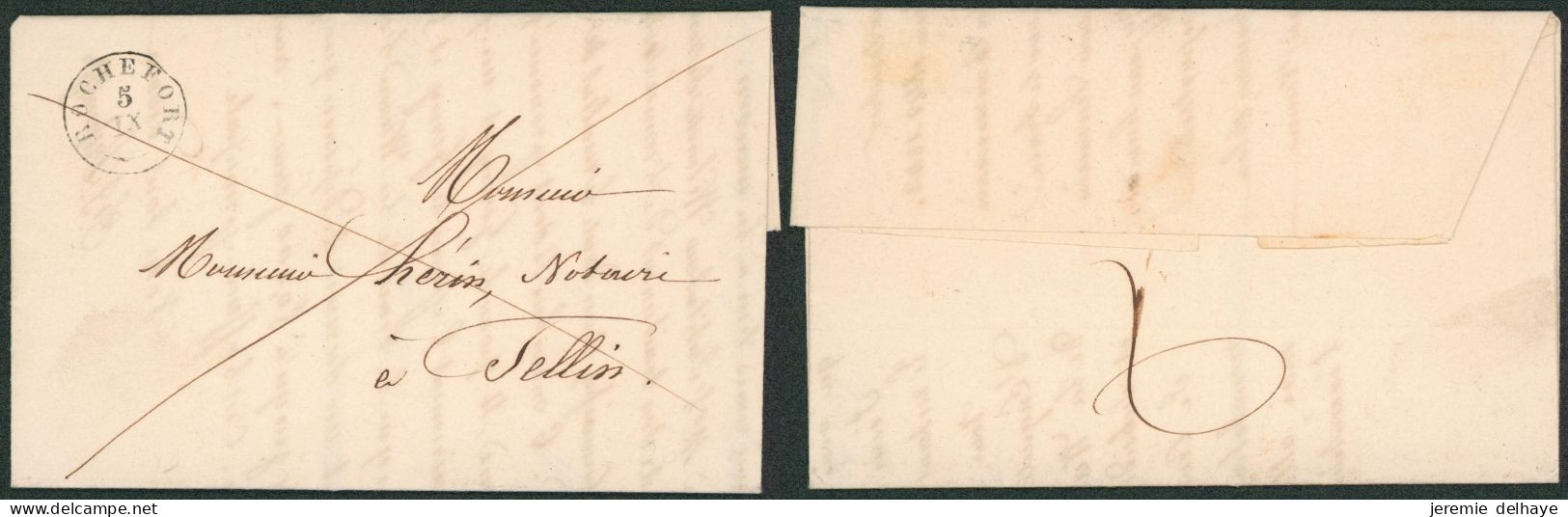 Précurseur - LAC Datée De Rochefort (1843) + Obl T18 > Tellin / Taxé à 2 Décimes. - 1830-1849 (Onafhankelijk België)