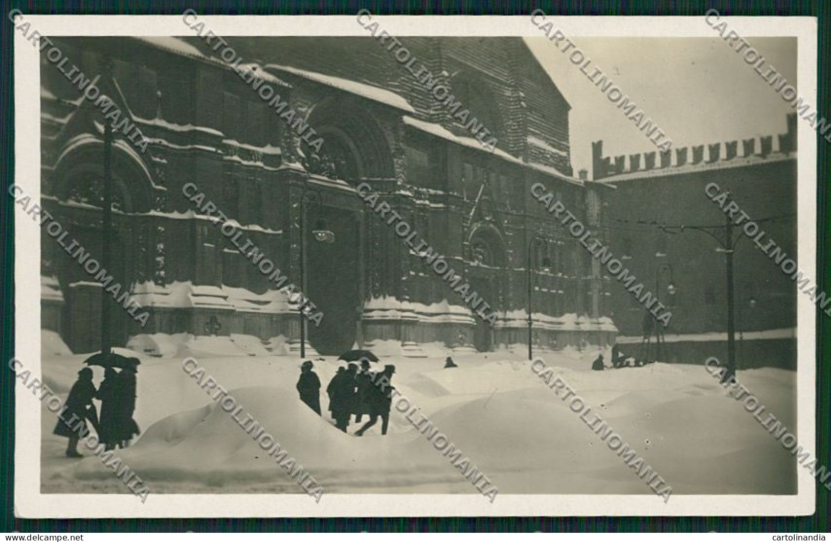 Bologna Città Piazza Nettuno Nevicata Foto Cartolina QQ8915 - Bologna