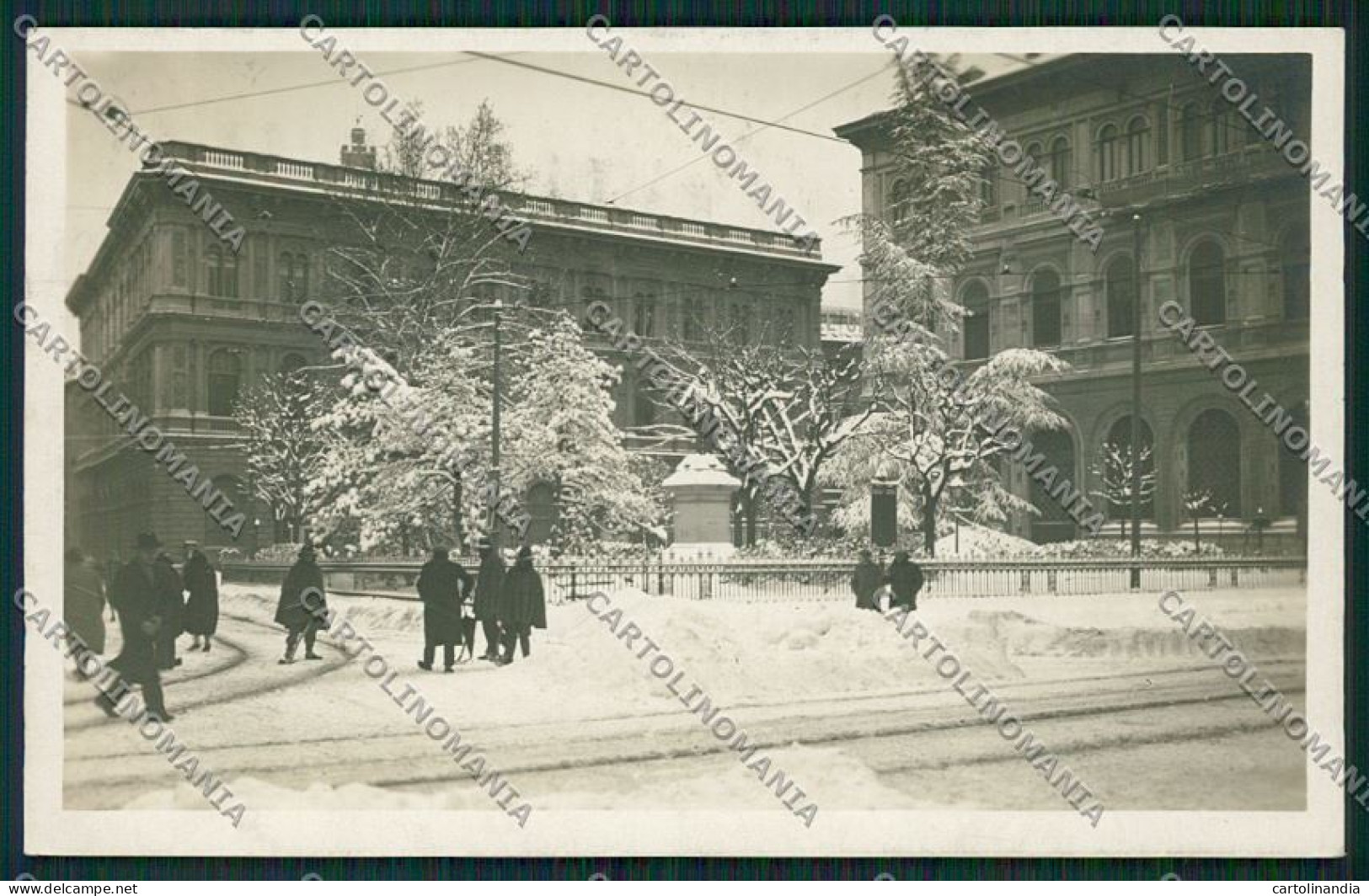 Bologna Città Piazza Minghetti Nevicata Foto Cartolina QQ8911 - Bologna