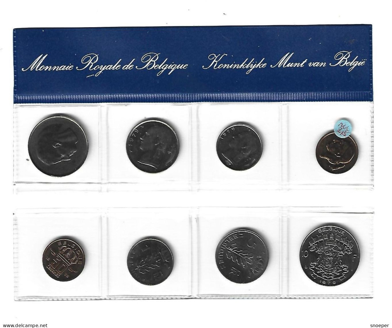 Belguim Set 1979,from 0,5 Franc Until 10 Francs Dutch End French, - FDC, BU, BE, Astucci E Ripiani