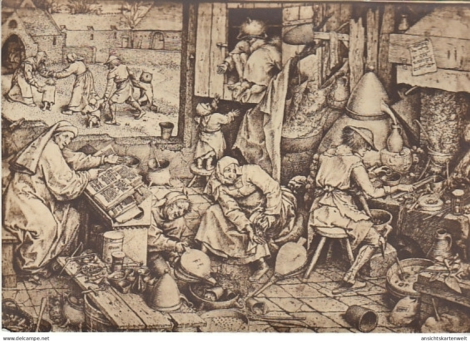 PIETER BRUEGHEL D.Ä. Der Alchemist Ngl #B9521 - Malerei & Gemälde