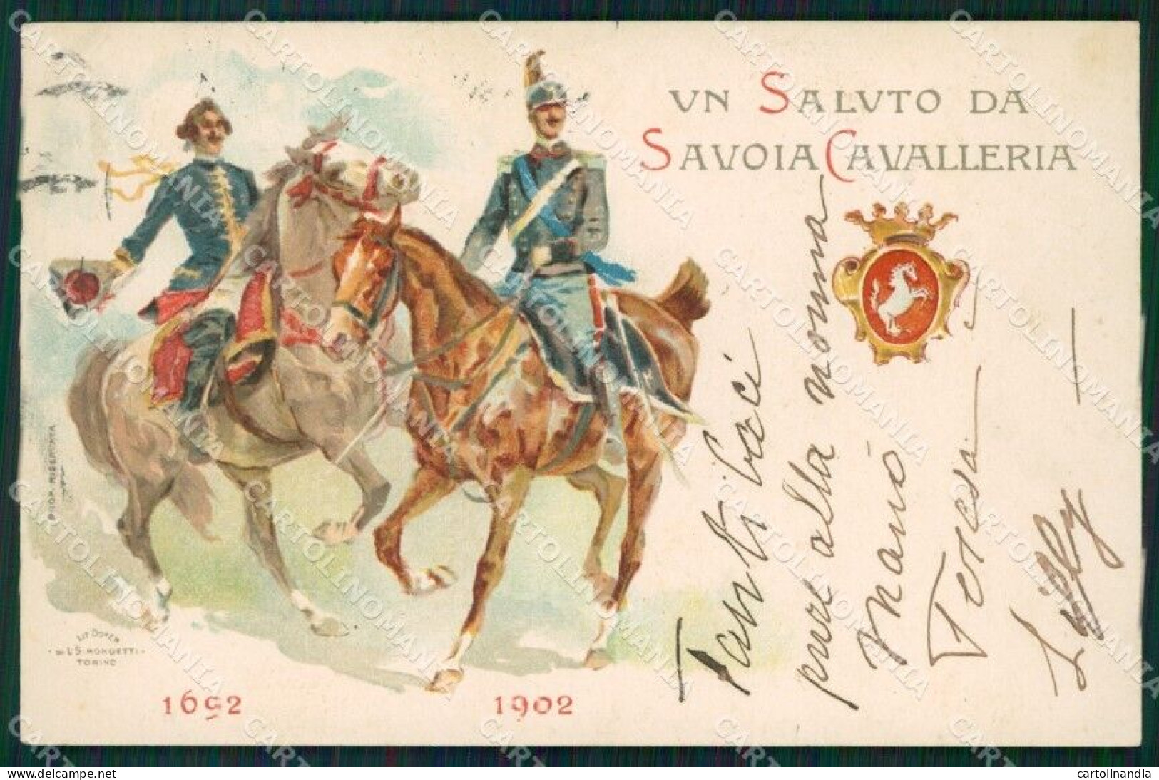 Militari Cavalleria Savoia Reggimentale Cartolina QT7927 - Régiments