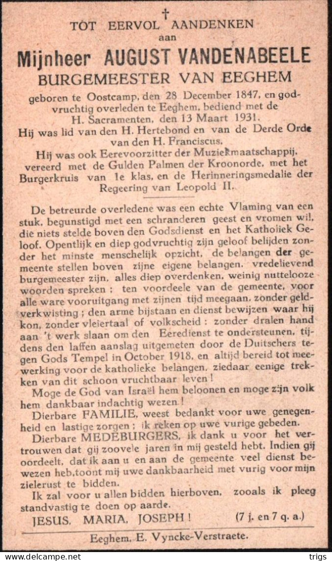 August Vandenabeele (1847-1931) - Andachtsbilder