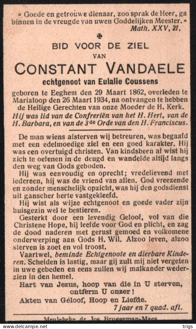 Constant Vandaele (1862-1934) - Andachtsbilder