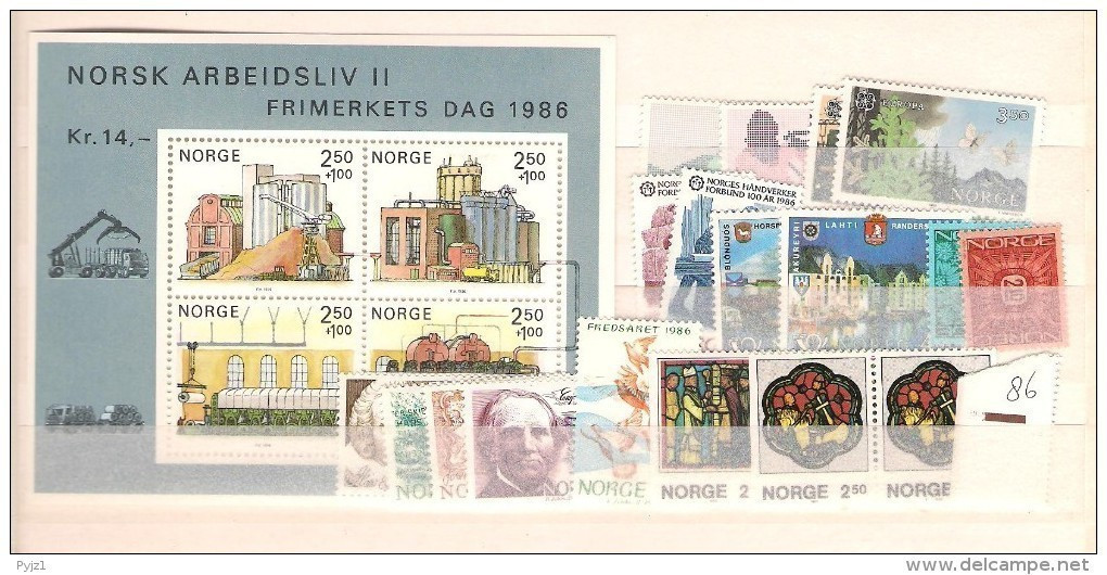 1986 MNH Norwegen, Year Complete According To Michel, Postfris - Ganze Jahrgänge