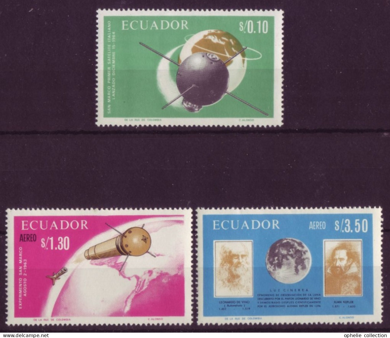 Amérique - Equateur - Space - 3  Timbres Différents - 7039 - Ecuador