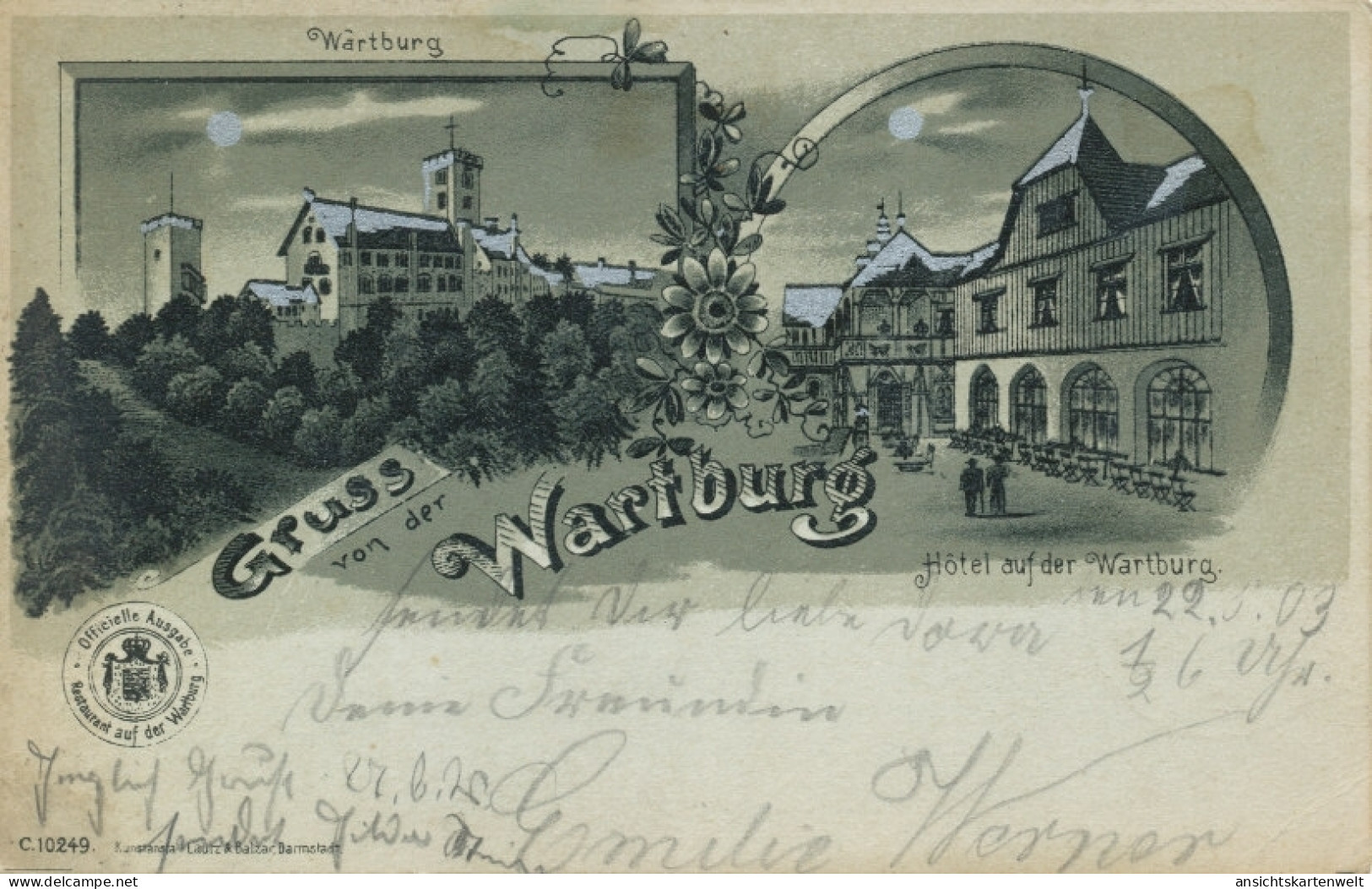 Die Wartburg Silberlitho Hotel Total Gl1903 #109.664 - Castles