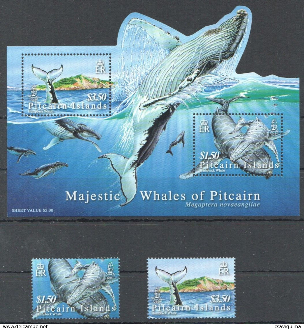 Pitcairn - 2006 - Majestic Whales Of Pitcairn - Yv 661/62 + Bl40 - Whales
