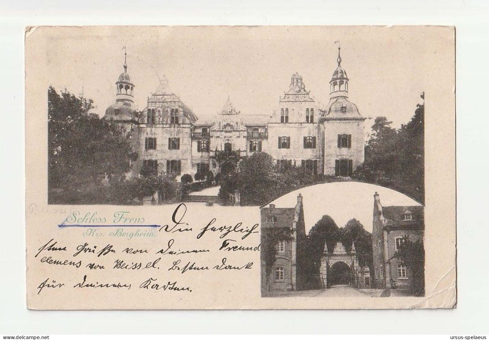 SCHLOSS FRENS KRS. BERGHEIM   AK 1902 - Bergheim