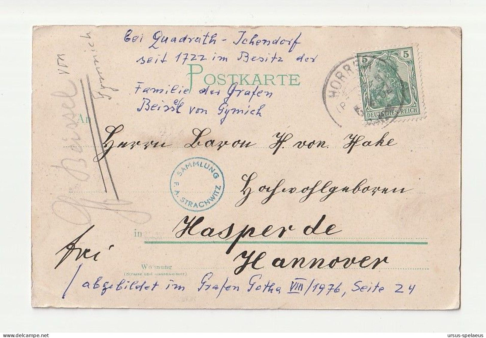 SCHLOSS FRENS KRS. BERGHEIM   AK 1902 - Bergheim