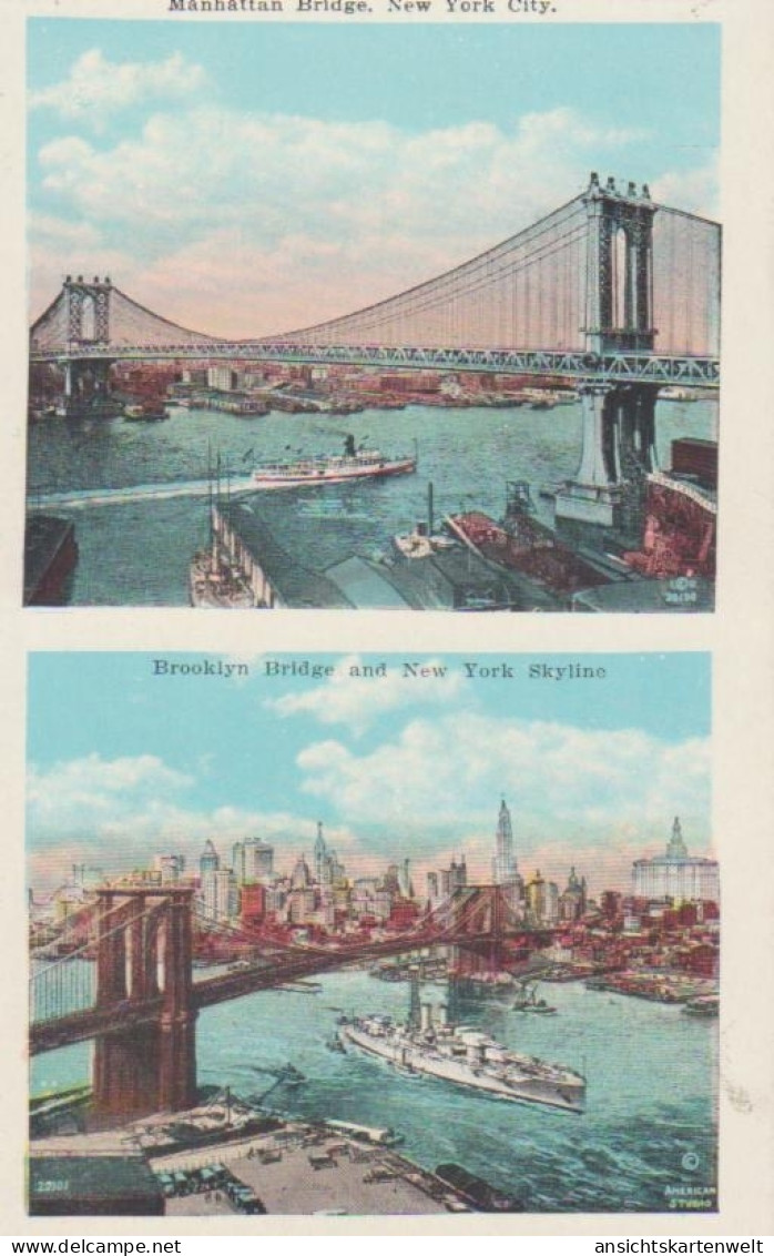 New York Manhattan+Brooklyn Bridge Skyline Ngl #204.373 - Autres & Non Classés