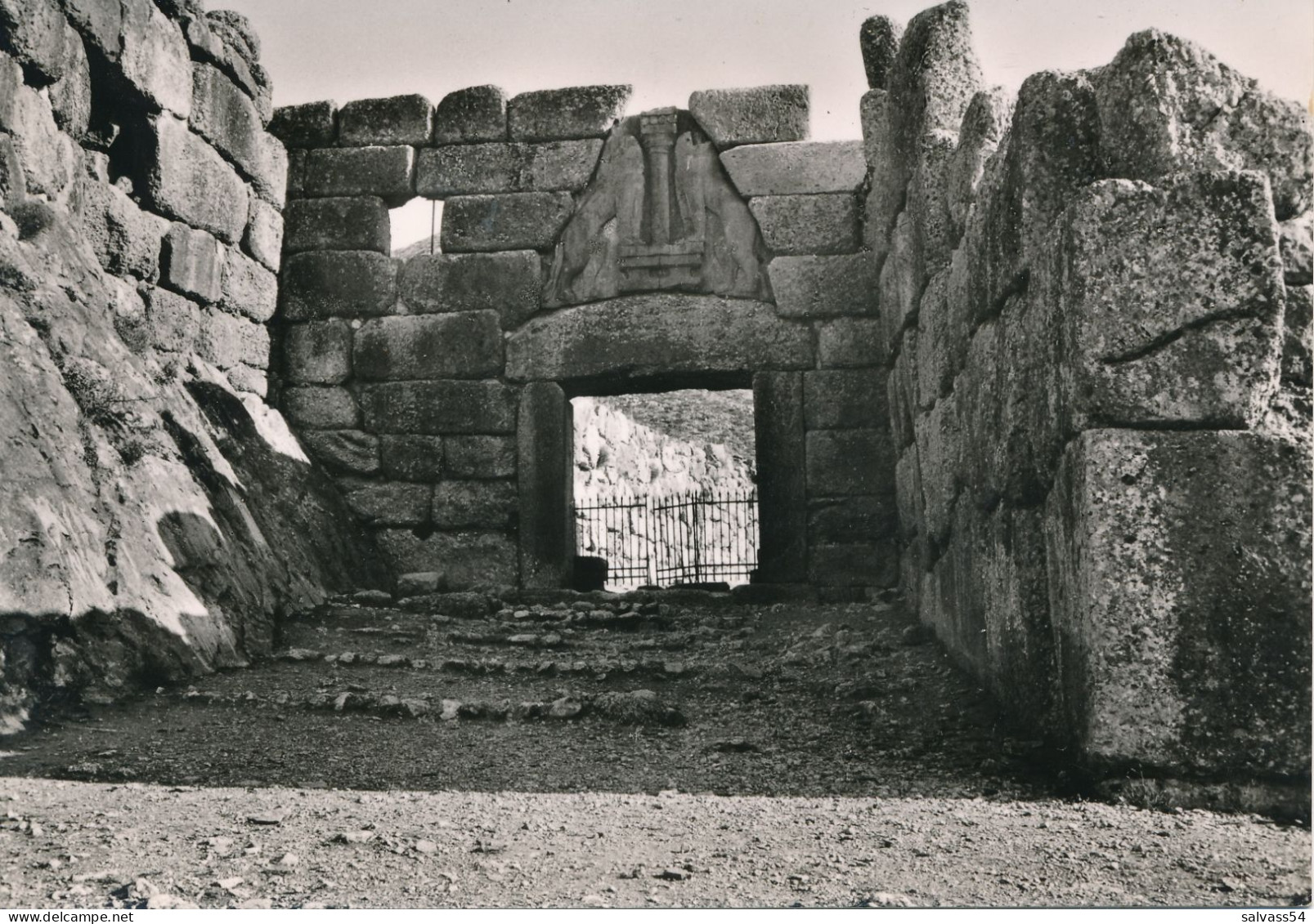 Grèce : Greece - Mykhnai Mycenes Mycenae Mykene Micenes - The Lion Gate (1961) - Griechenland